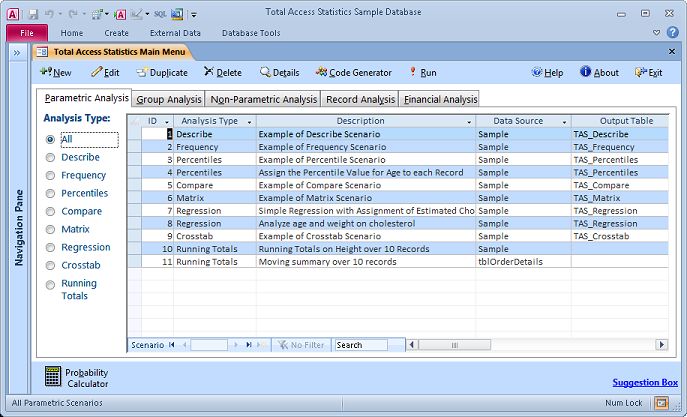 Total Access Statistics 2010 Main Form