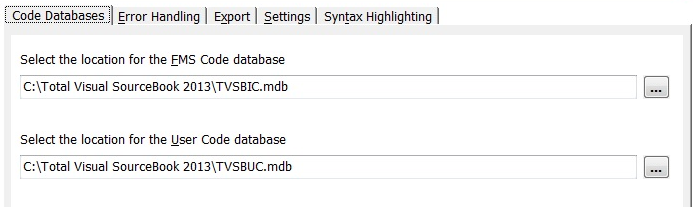 Multiuser sharing of the built-in Total Visual SourceBook source code and your own code