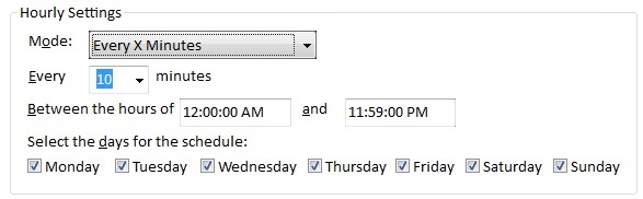 Every X Minutes Schedule