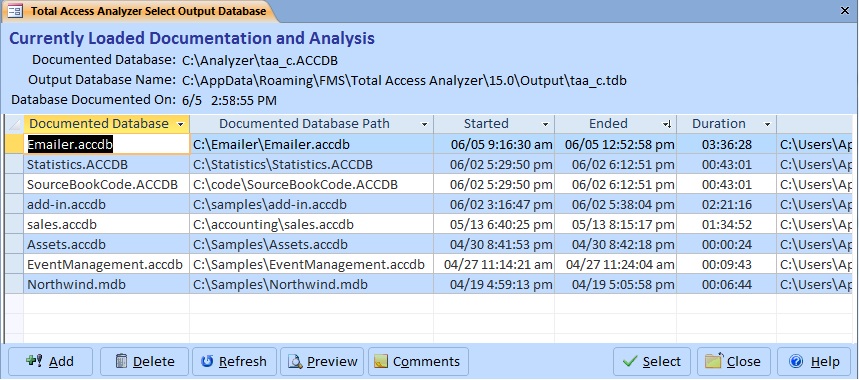 Open Output Databases