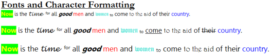 Fonts and Character Format